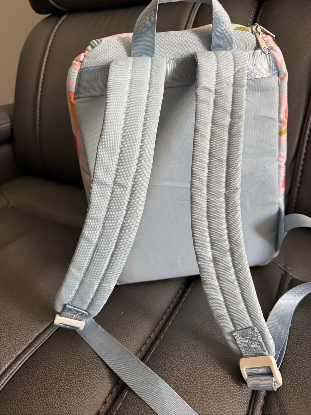 Peach-Pattern Light Blue Lunch Backpack - Picture 6 of 8